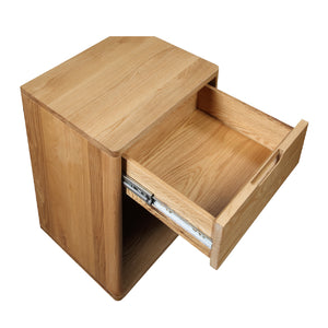 Solid Wood 1-Drawer Nightstand | Novi Living Osamu | Oroa.com