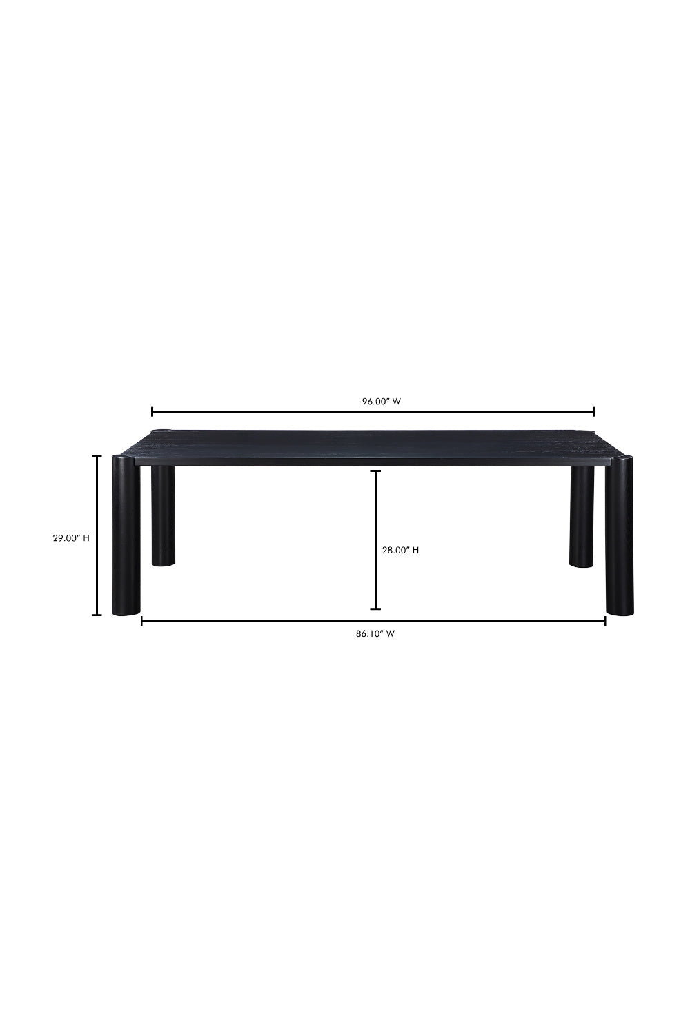 Black Oak Dining Table | Novi Living Post | Oroa.com
