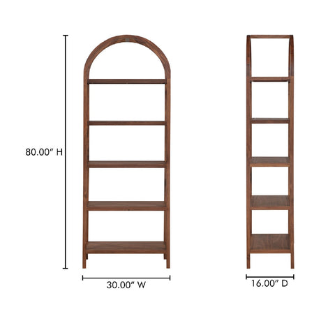 Modern European furniture - Solid Walnut Arched Bookcase - www.oroa.com