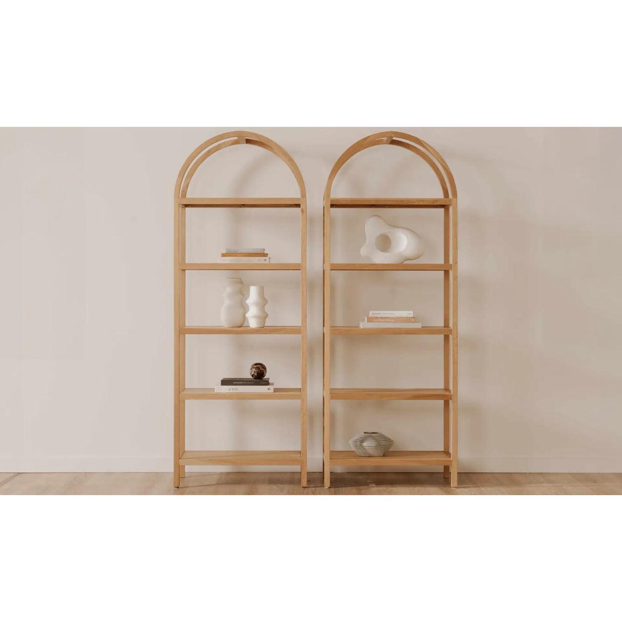 Solid Oak Arched Bookcase | Novi Living Eero