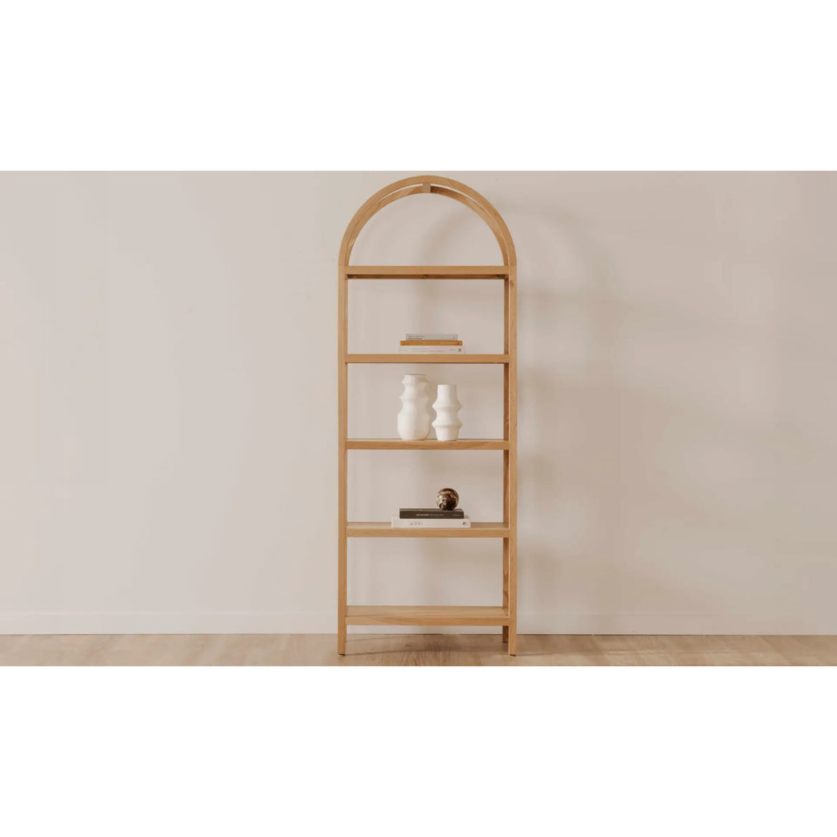 Solid Oak Arched Bookcase | Novi Living Eero