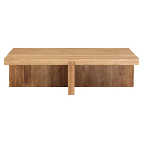 Oak Cross-Base Rectangular Coffee Table | Novi Living Folke | Oroa.com