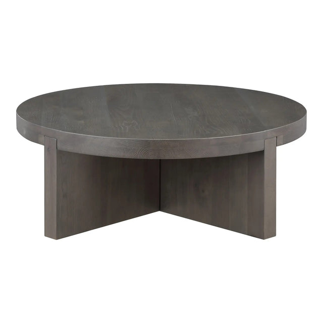 Oak Cross-Base Round Coffee Table | Novi Living Folke | Oroa.com