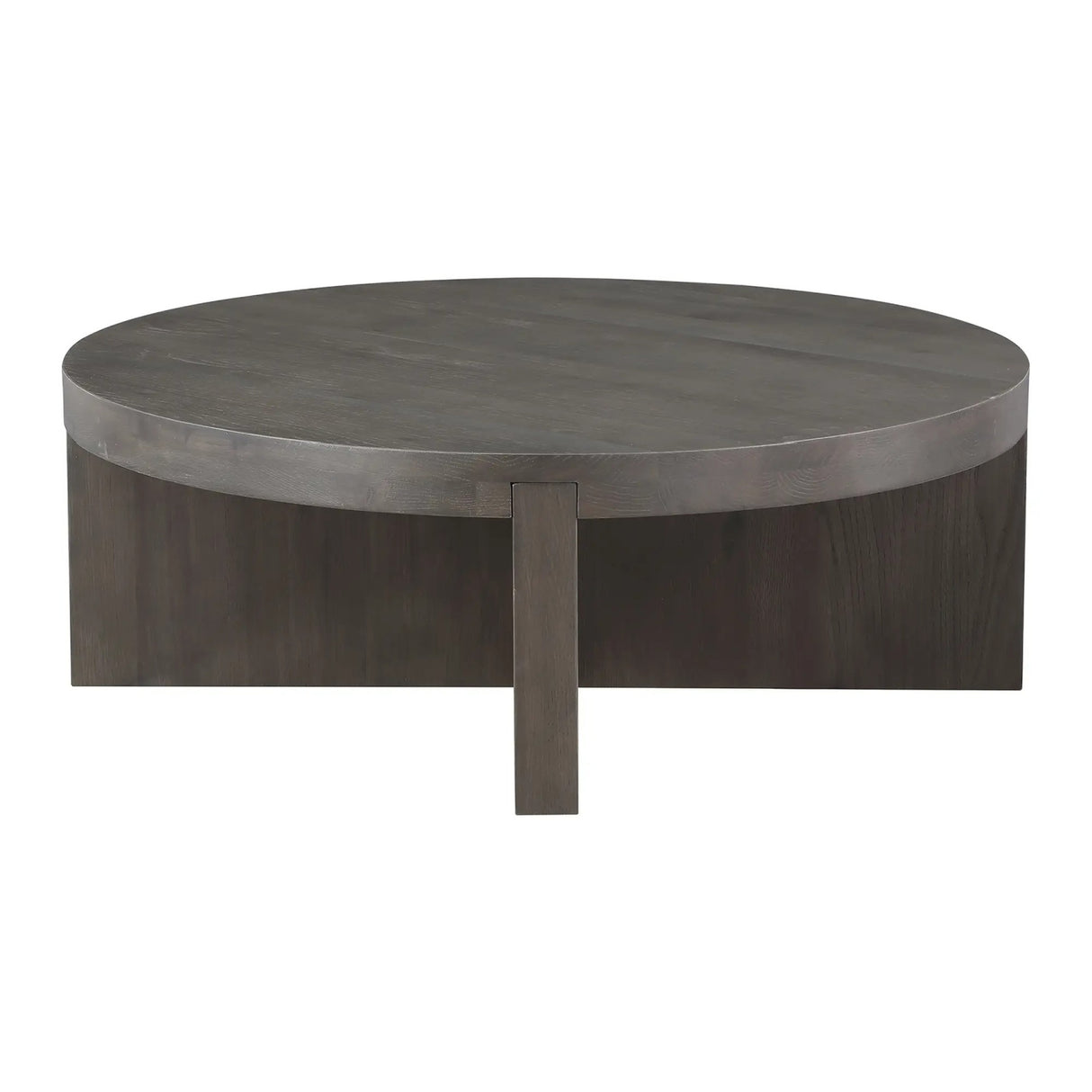 Oak Cross-Base Round Coffee Table | Novi Living Folke | Oroa.com