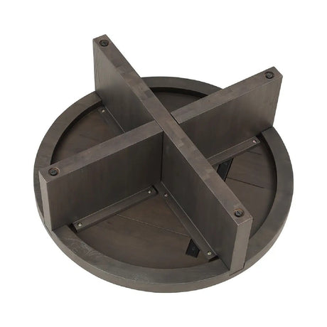 Modern European furniture - Oak Cross-Base Round Coffee Table - www.oroa.com