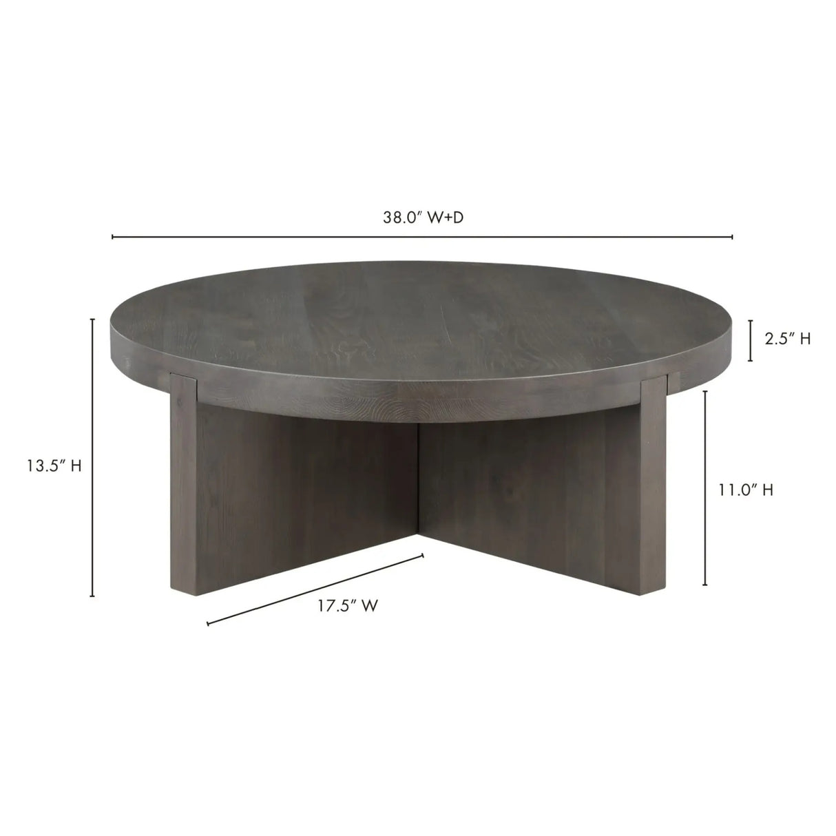 Oak Cross-Base Round Coffee Table | Novi Living Folke | Oroa.com