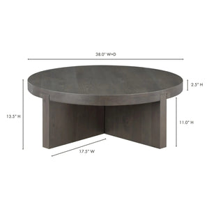 Oak Cross-Base Round Coffee Table | Novi Living Folke | Oroa.com