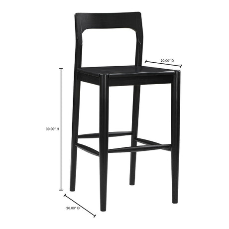 Modern European furniture - Solid Wood Open-Back Bar Stool - www.oroa.com