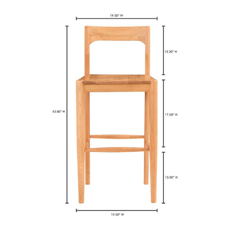 Modern European furniture - Solid Wood Open-Back Bar Stool - www.oroa.com