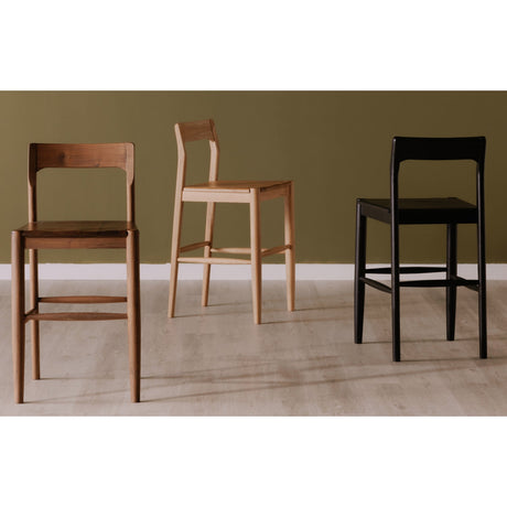 Modern European furniture - Solid Wood Open-Back Bar Stool - www.oroa.com