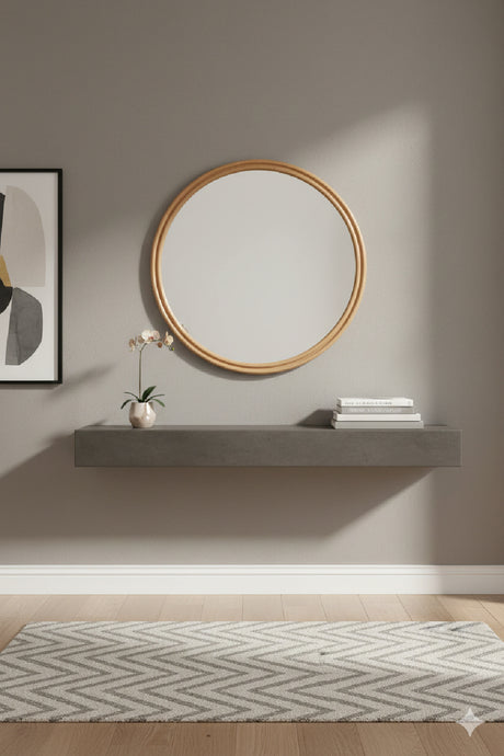 Oak Round Wall Mirror | Novi Living Alcott