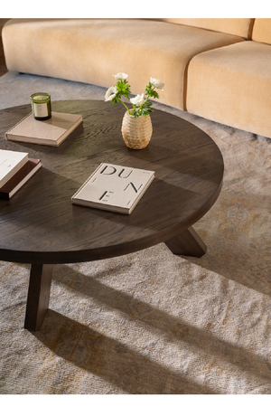 Solid Oak Round Coffee Table | Novi Living Alden | Oroa.com