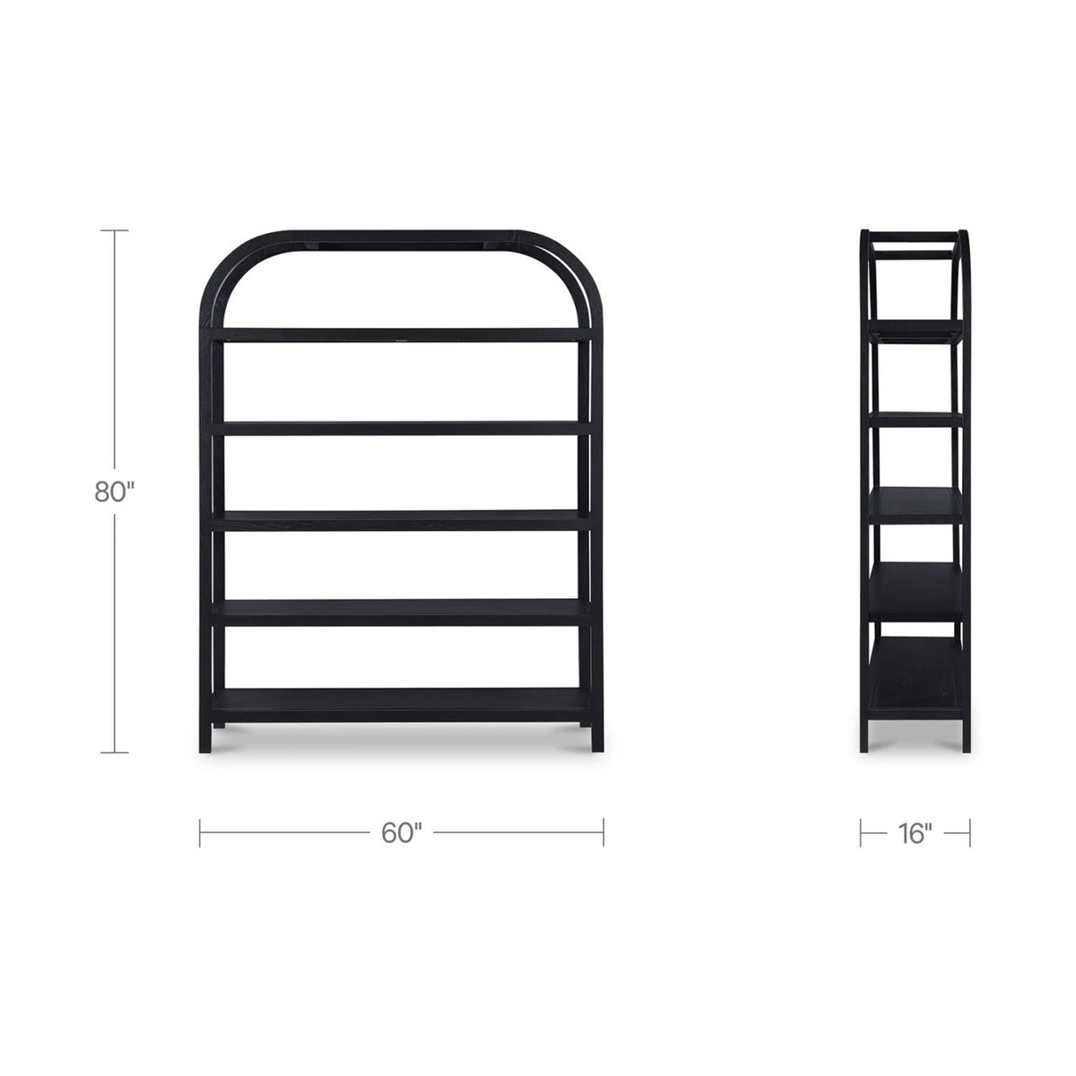 Solid Oak Arched Bookcase | Novi Living Eero