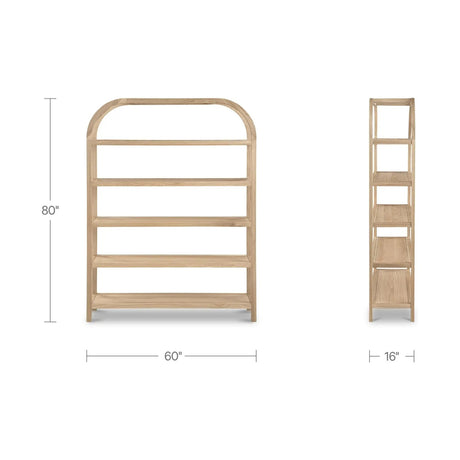 Solid Oak Arched Bookcase | Novi Living Eero