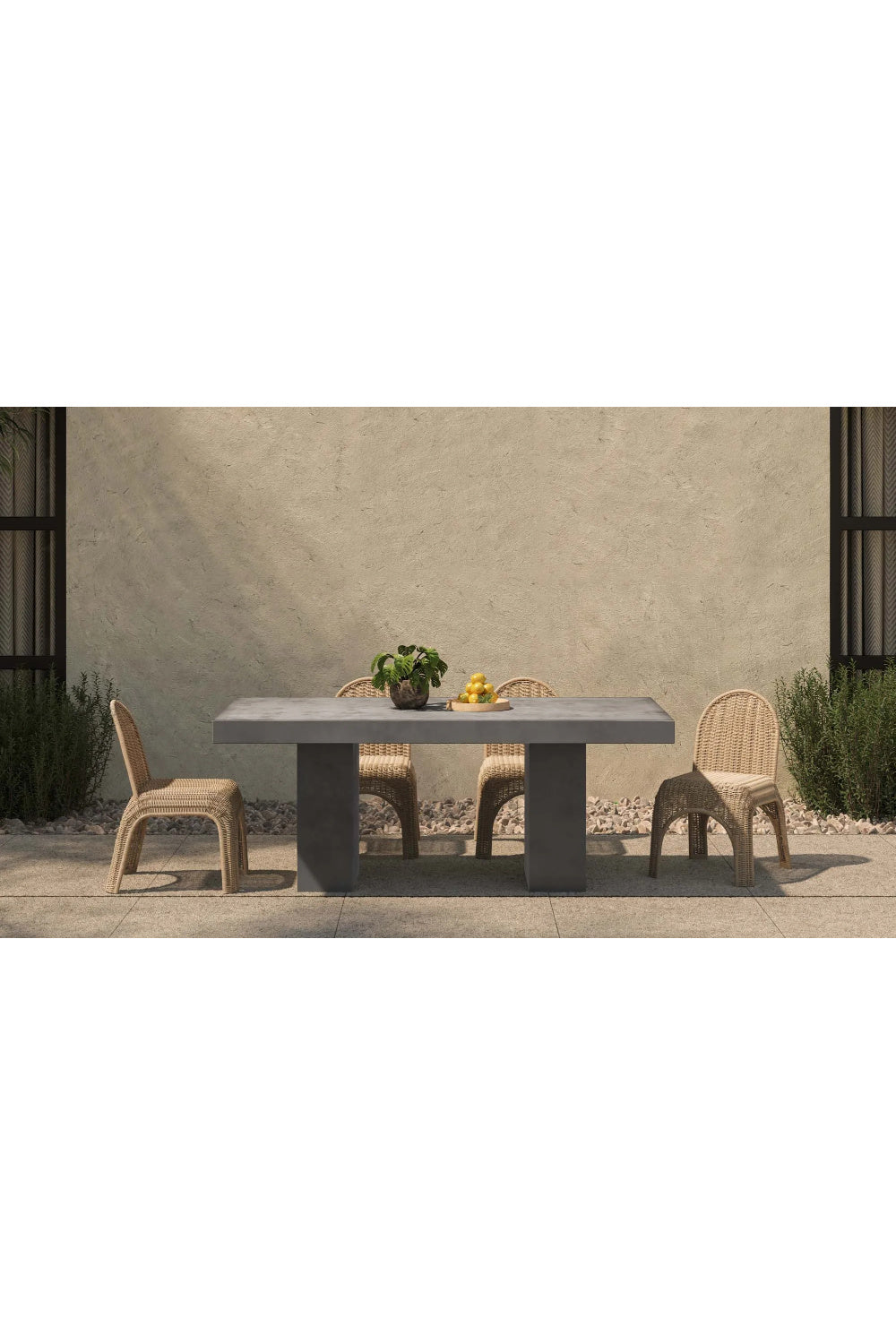 Modern European furniture - Gray Concrete Outdoor Dining Table - www.oroa.com