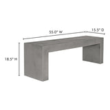 Modern European furniture - 3-Seater Concrete Indoor/Outdoor Bench - www.oroa.com
