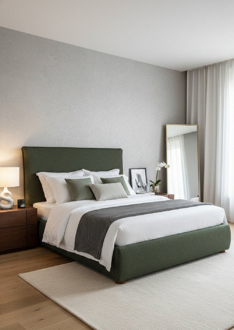 Green Tall Headboard King Bed | Novi Living Luzon | Oroa.com