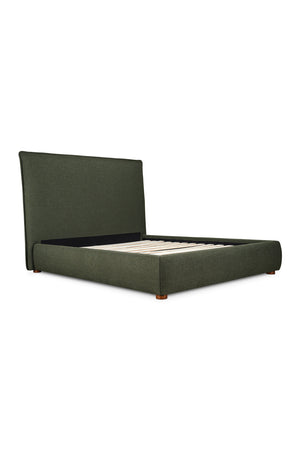 Modern European furniture - Green Tall Headboard King Bed - www.oroa.com