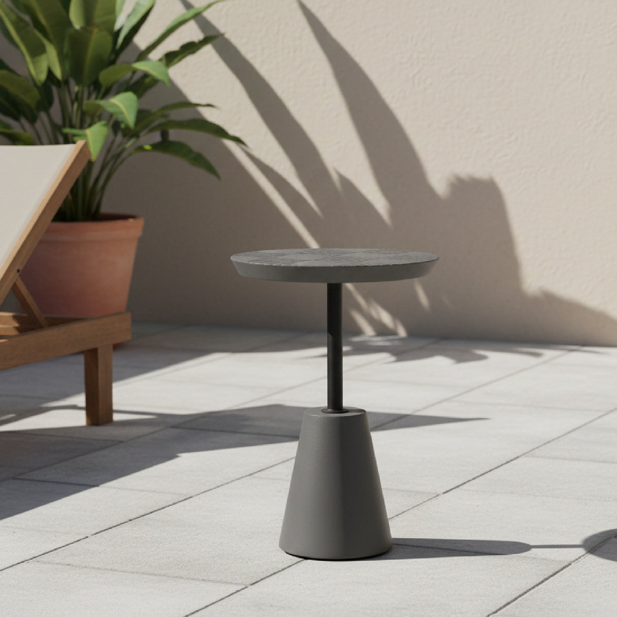Modern European furniture - Round Textured Indoor/Outdoor Side Table - www.oroa.com