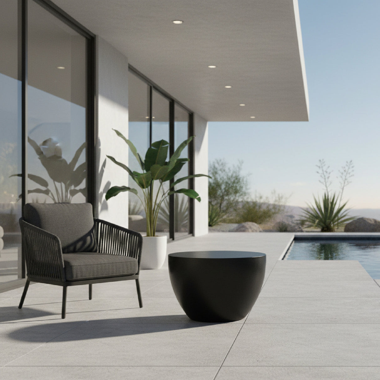 Round Indoor/Outdoor Side Table | Novi Living Insitu | Oroa.com