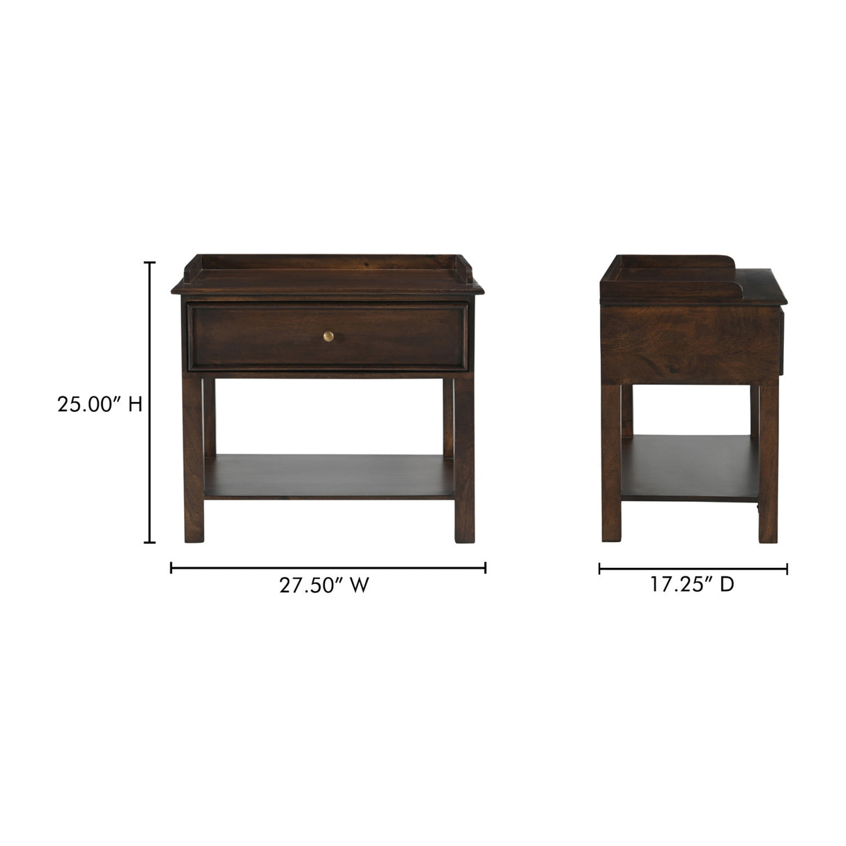 Modern European furniture - Brown Mango Wood Nightstand - www.oroa.com