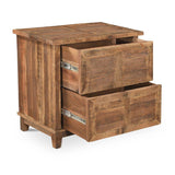Modern or European furniture - Vintage Wooden 2-Drawer Nightstand - www.oroa.com