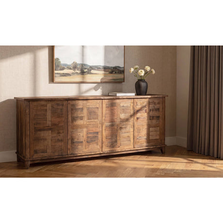 Modern or European furniture - Vintage Wooden 4-Door Sideboard - www.oroa.com