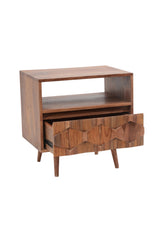 Modern European furniture - Natural Wood Nightstand - www.oroa.com