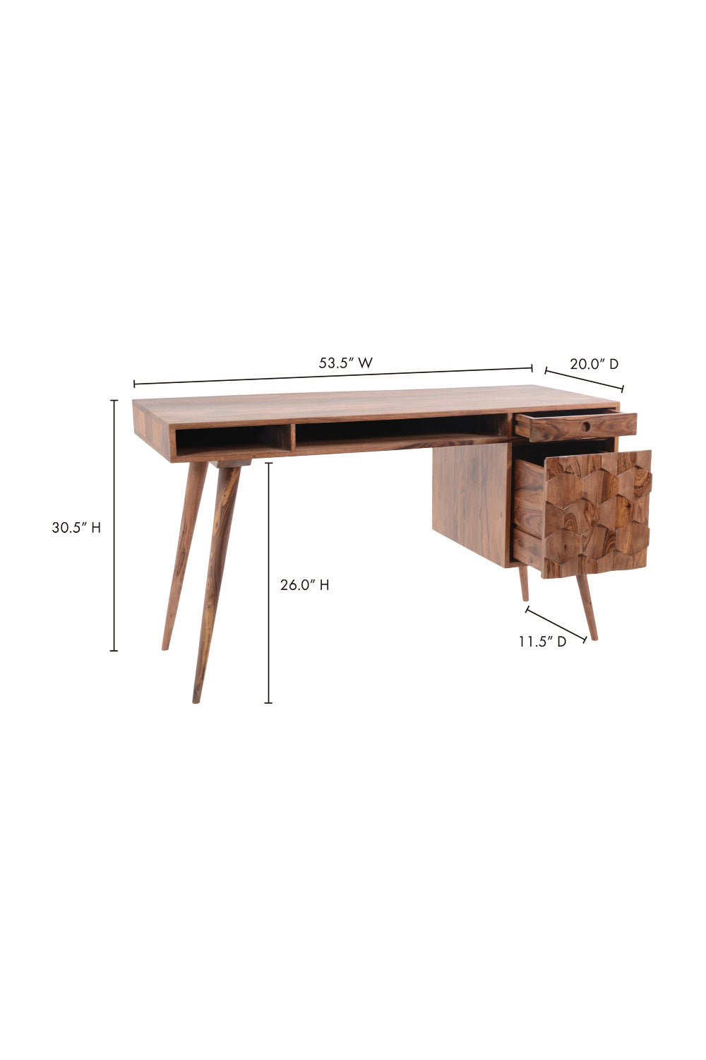 Modern European furniture - Sheesham Wood 2-Drawer Desk - www.oroa.com