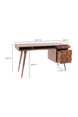 Modern European furniture - Sheesham Wood 2-Drawer Desk - www.oroa.com