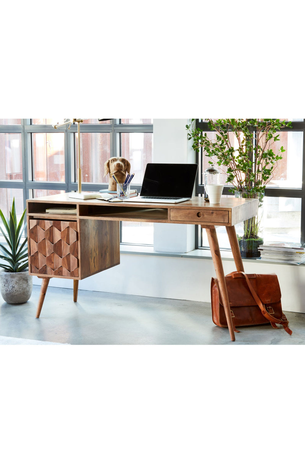 Modern European furniture - Sheesham Wood 2-Drawer Desk - www.oroa.com