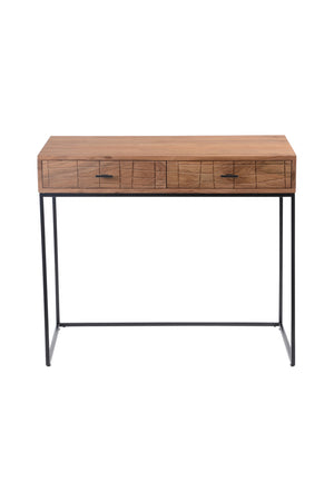 Modern European furniture - Patterned Solid Acacia 2-Drawer Desk - www.oroa.com