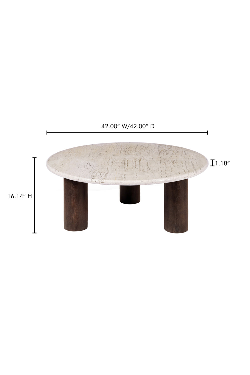 Modern European furniture - Beige Travertine Round Coffee Table - www.oroa.com