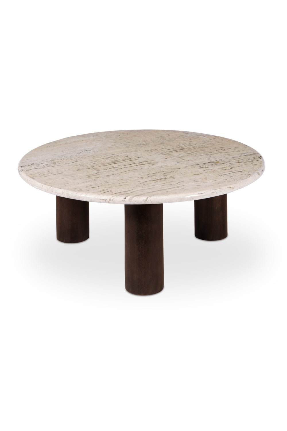 Modern European furniture - Beige Travertine Round Coffee Table - www.oroa.com