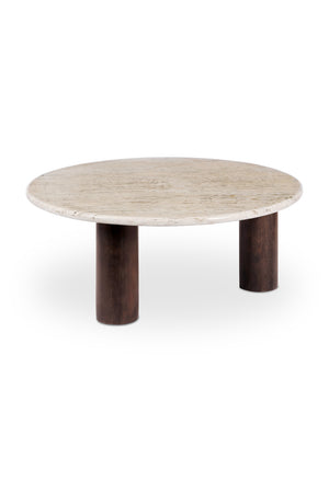 Modern European furniture - Beige Travertine Round Coffee Table - www.oroa.com
