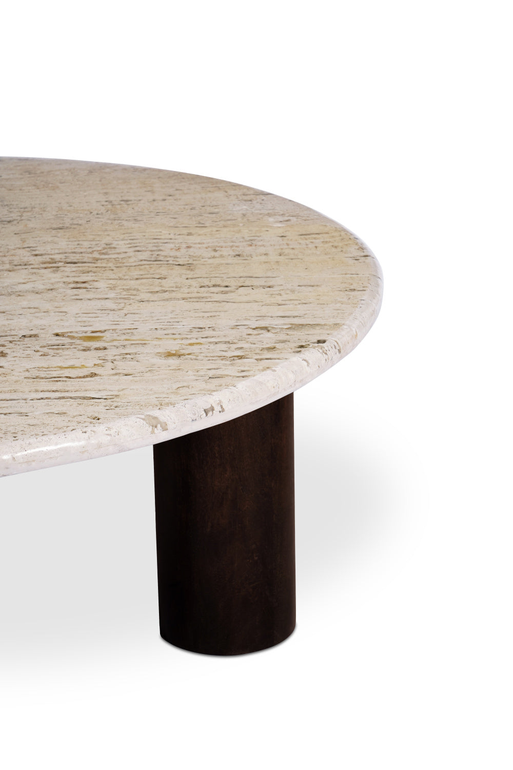 Modern European furniture - Beige Travertine Round Coffee Table - www.oroa.com