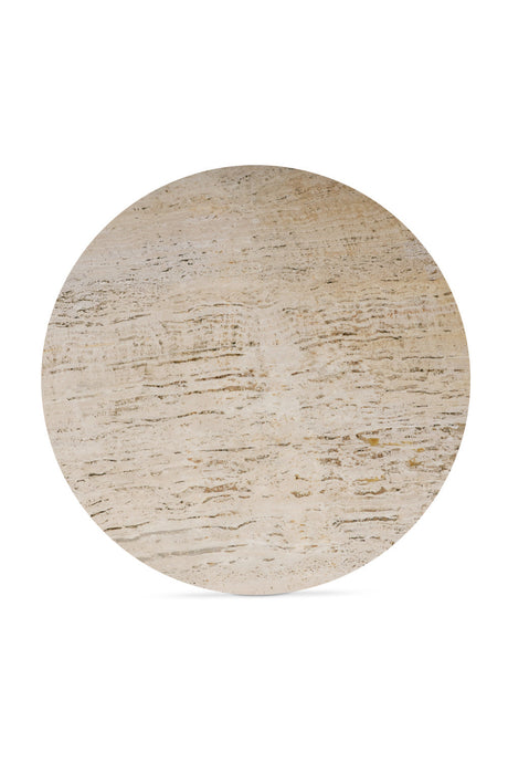 Modern European furniture - Beige Travertine Round Coffee Table - www.oroa.com