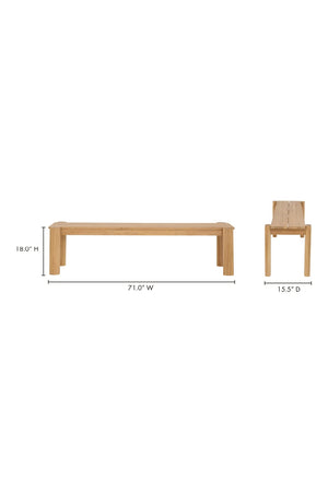Modern European furniture - Natural Teak Outdoor Dining Bench - www.oroa.com