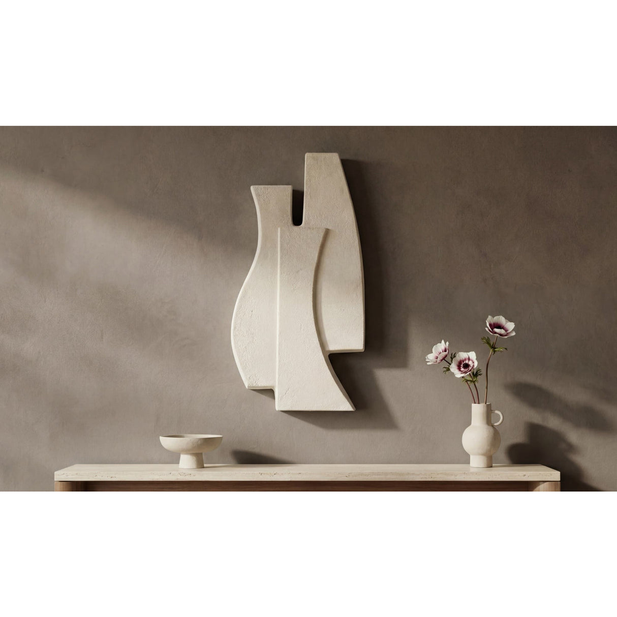 Modern European furniture - Beige Layered Wall Sculpture - www.oroa.com