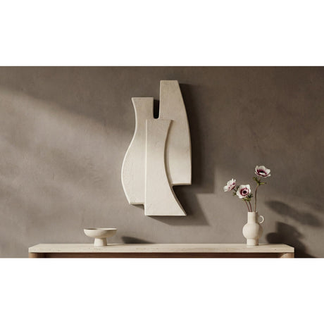 Modern European furniture - Beige Layered Wall Sculpture - www.oroa.com