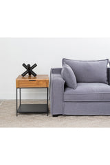 Modern European furniture - Teak & Iron Side Table - www.oroa.com