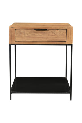 Modern European furniture - Teak & Iron Side Table - www.oroa.com