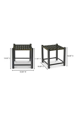 Modern European furniture - Green Woven Leather Stool - www.oroa.com
