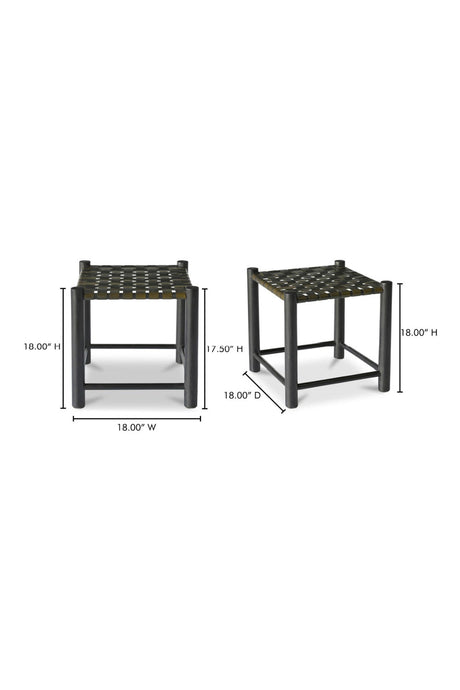 Modern European furniture - Green Woven Leather Stool - www.oroa.com