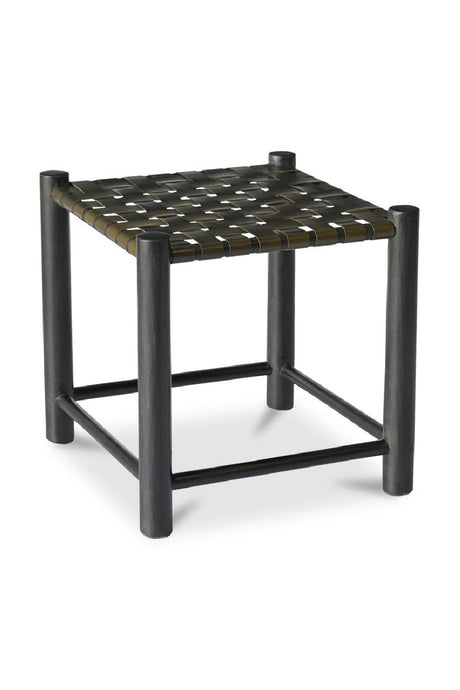 Green Woven Leather Stool | Novi Living Selby | Oroa.com