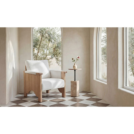 Oak Framed Upholstered Accent Chair | Novi Living Bauer