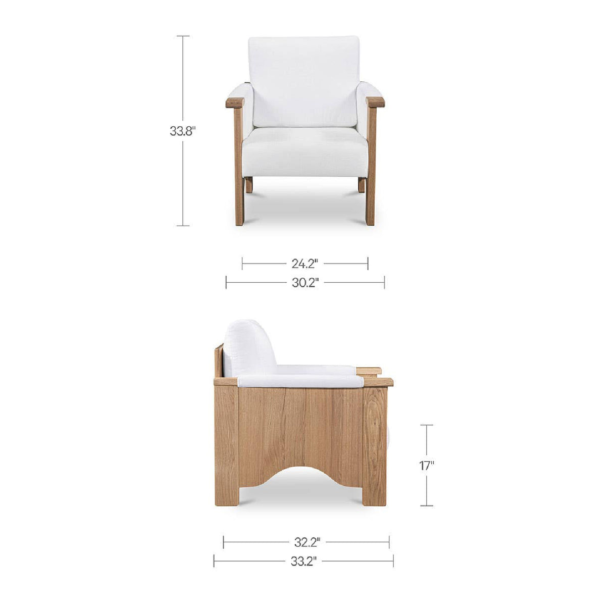 Oak Framed Upholstered Accent Chair | Novi Living Bauer