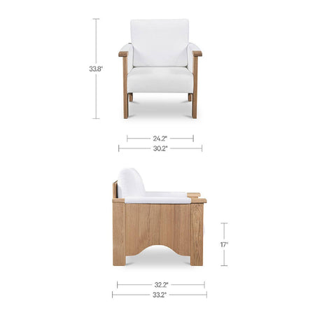 Oak Framed Upholstered Accent Chair | Novi Living Bauer