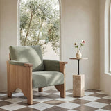 Oak Framed Upholstered Accent Chair | Novi Living Bauer