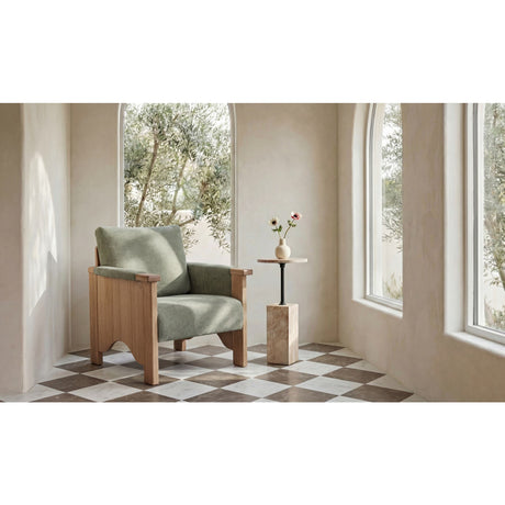 Oak Framed Upholstered Accent Chair | Novi Living Bauer